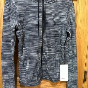 Black/gray/white hooded Lululemon Nulu Define sweatshirt/ jacket.NWT. Size 10.